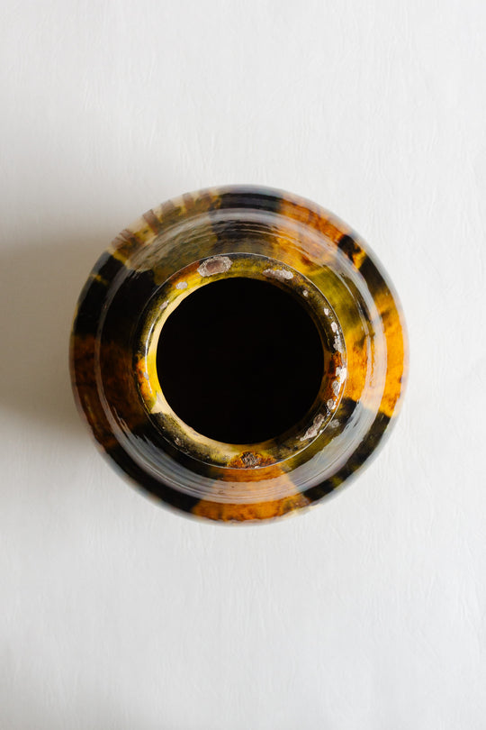 vintage french artisan drip pottery