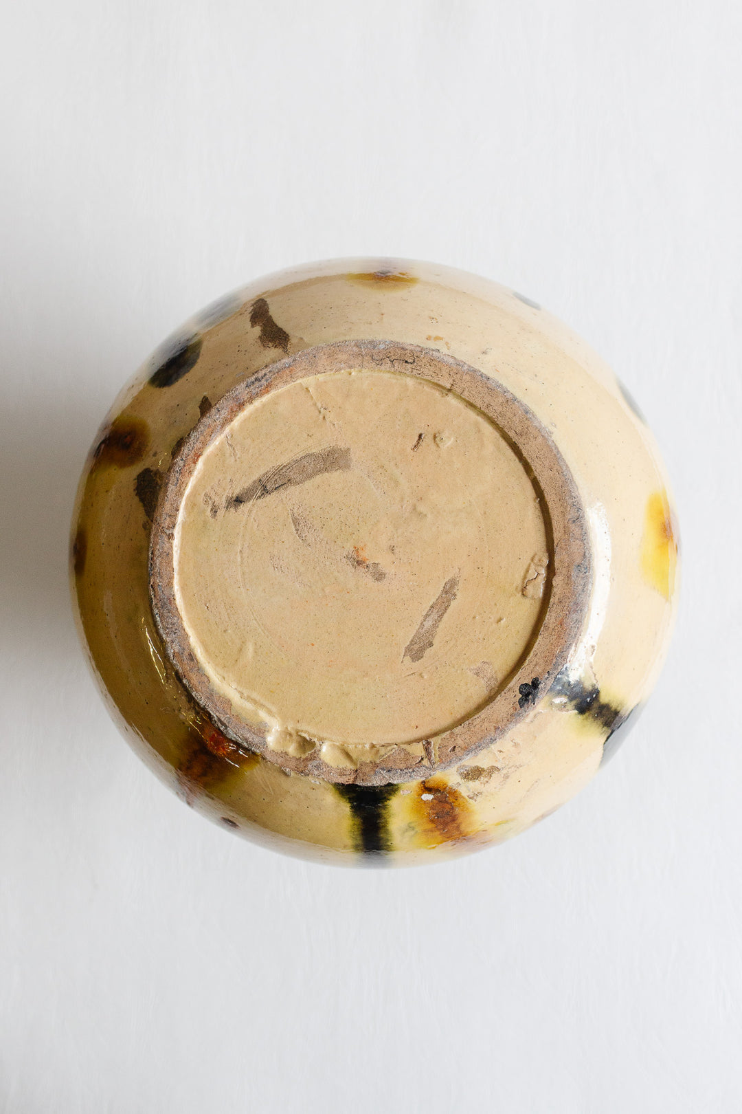 vintage french artisan drip pottery