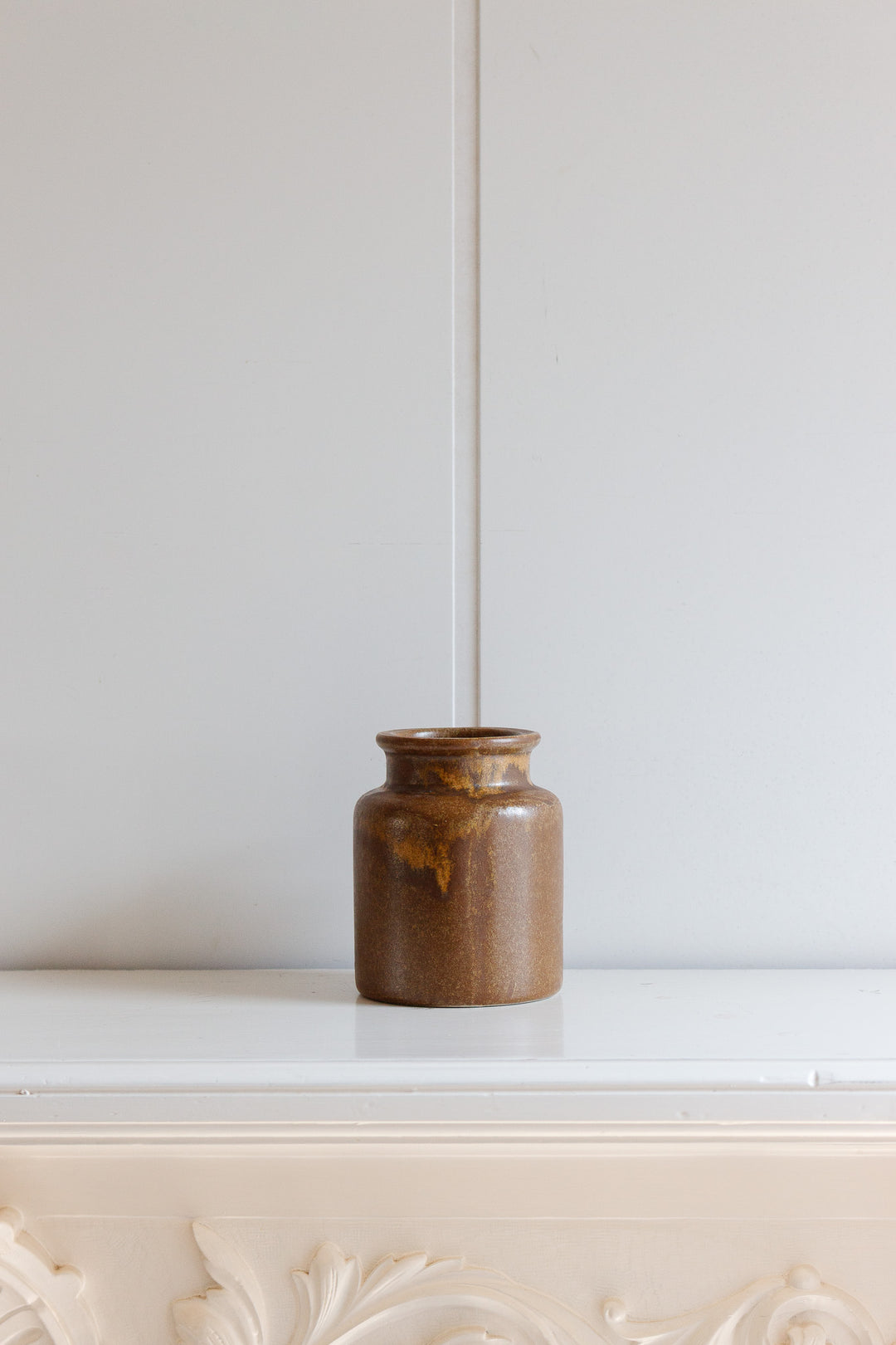 vintage french brown mustard jar