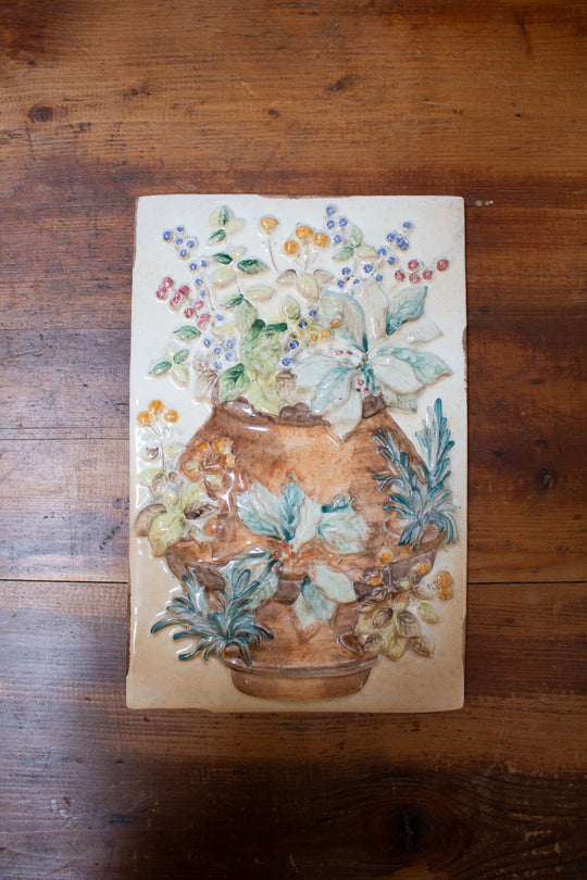 extra large vintage italian terra cotta tile