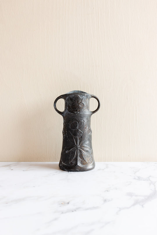 turn of the century French Ettlinger Frères pewter art nouveau vase