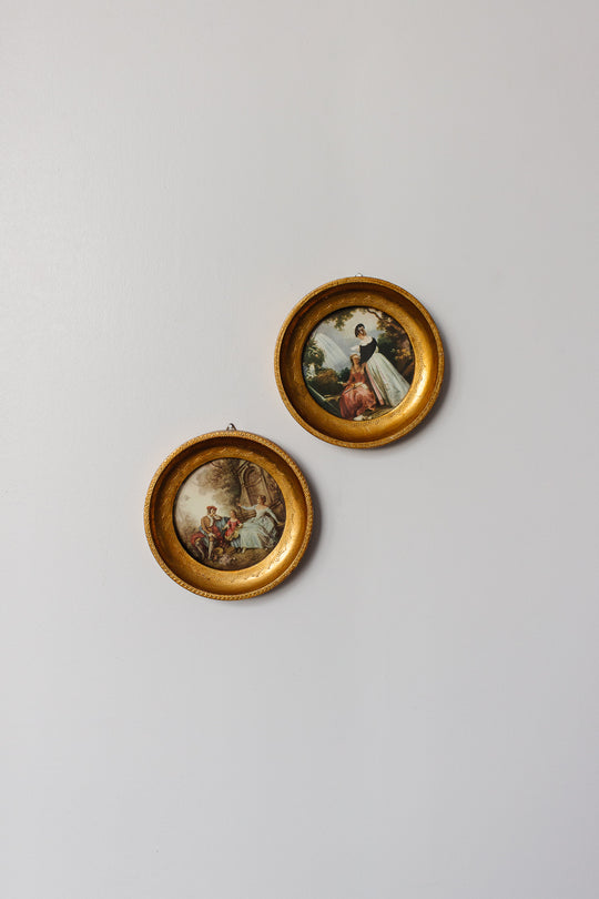 pair of vintage italian florentine prints