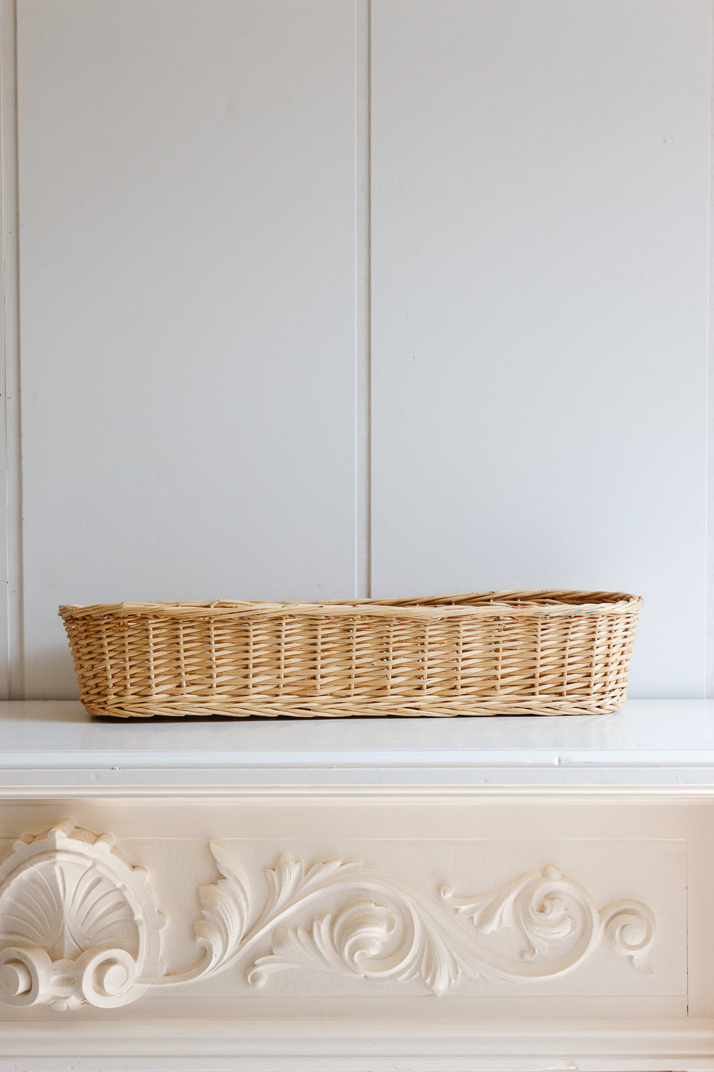 antique french woven baguette basket