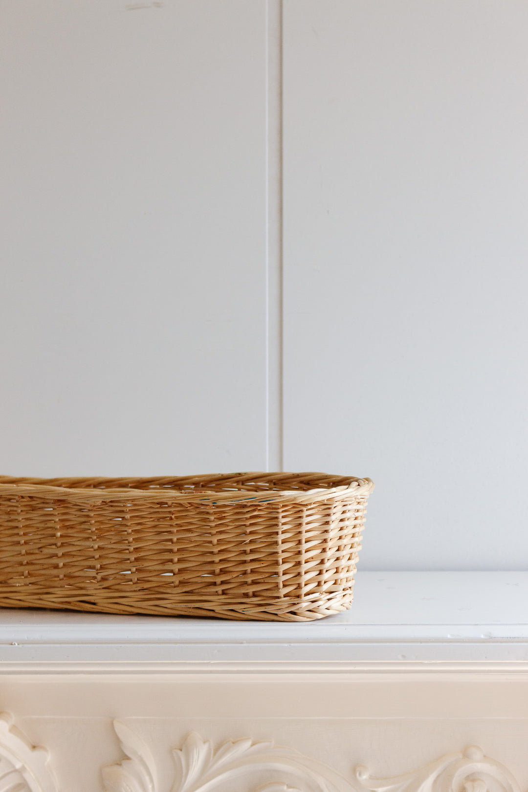 antique french woven baguette basket