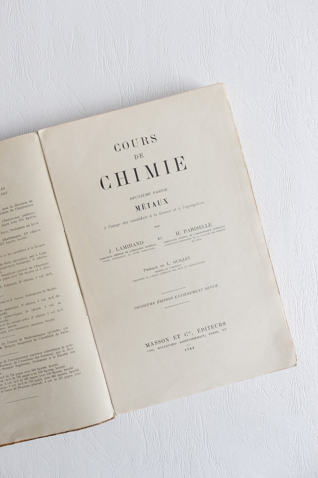 "cours de chimie métaux" vintage french book tome ii