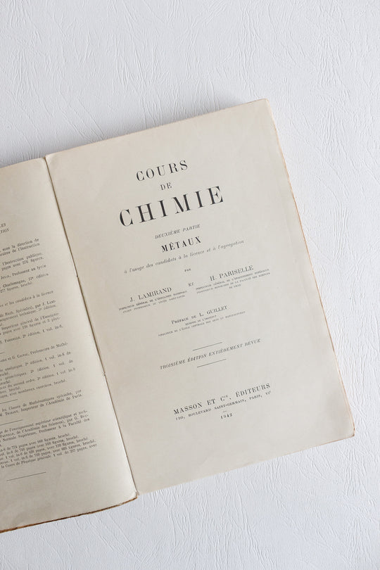 "cours de chimie métaux" vintage french book tome ii