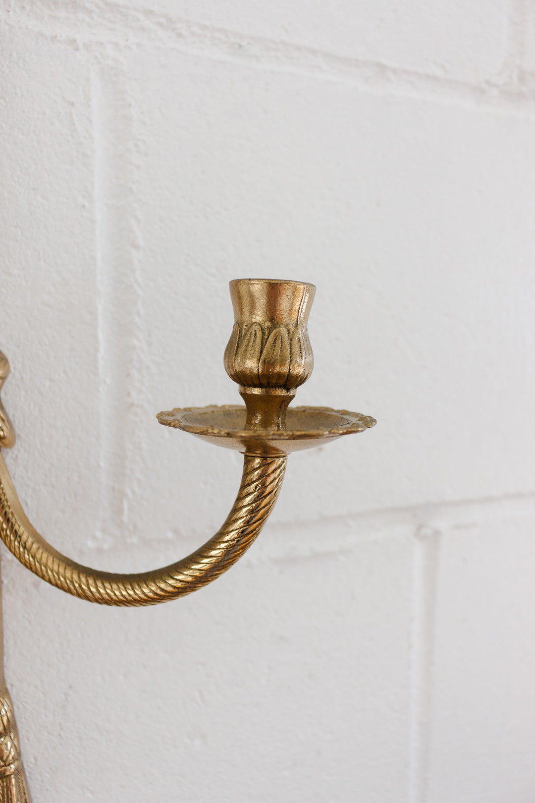 vintage french brass rope wall sconce