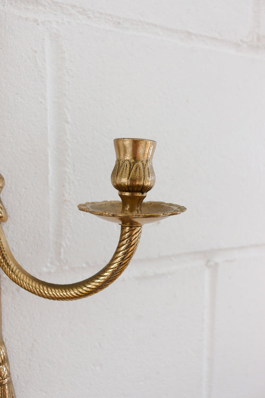 vintage french brass rope wall sconce