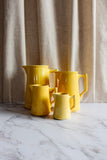 1930s French yellow majolica pitcher