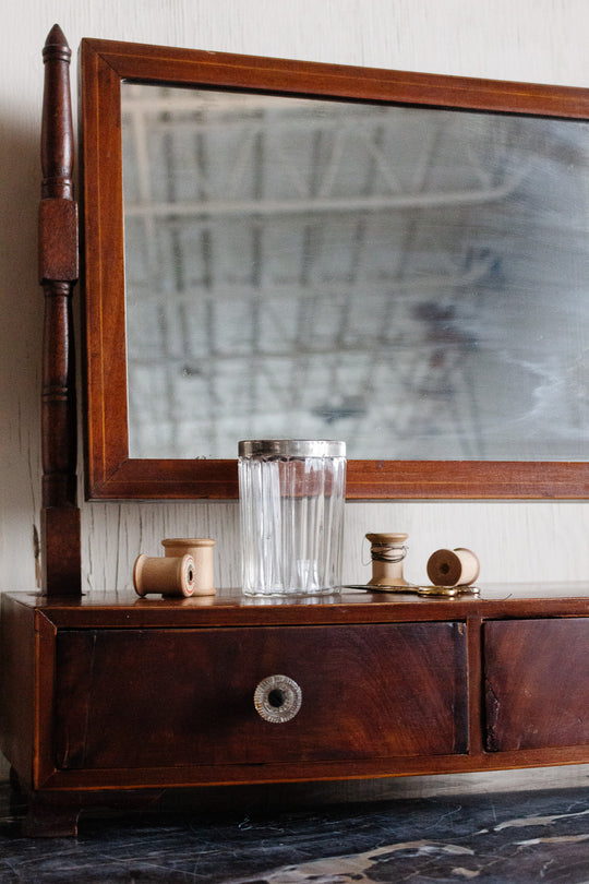 art nouveau decorative french glass vanity jar
