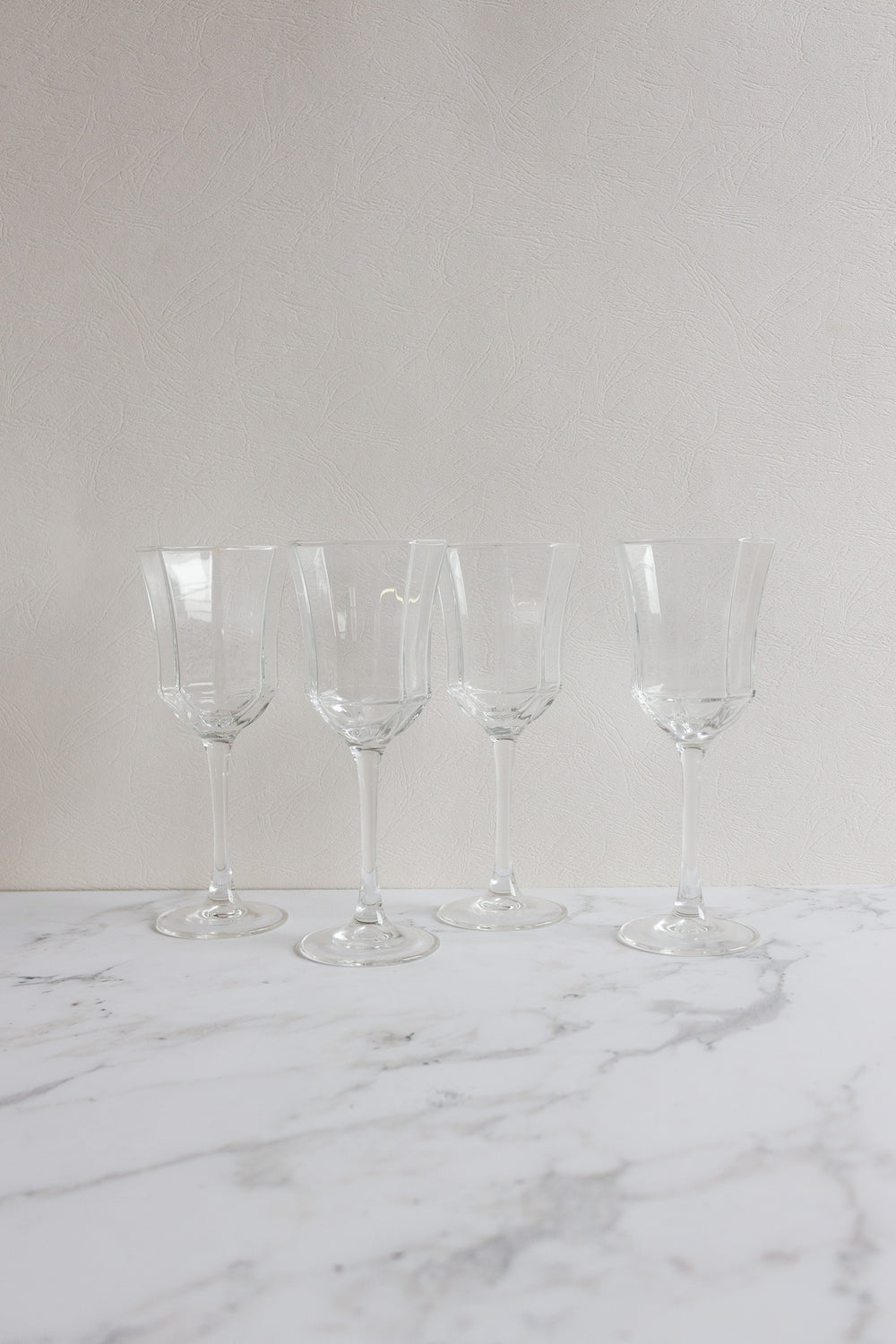 vintage french octagonal wine glasses, set of 4