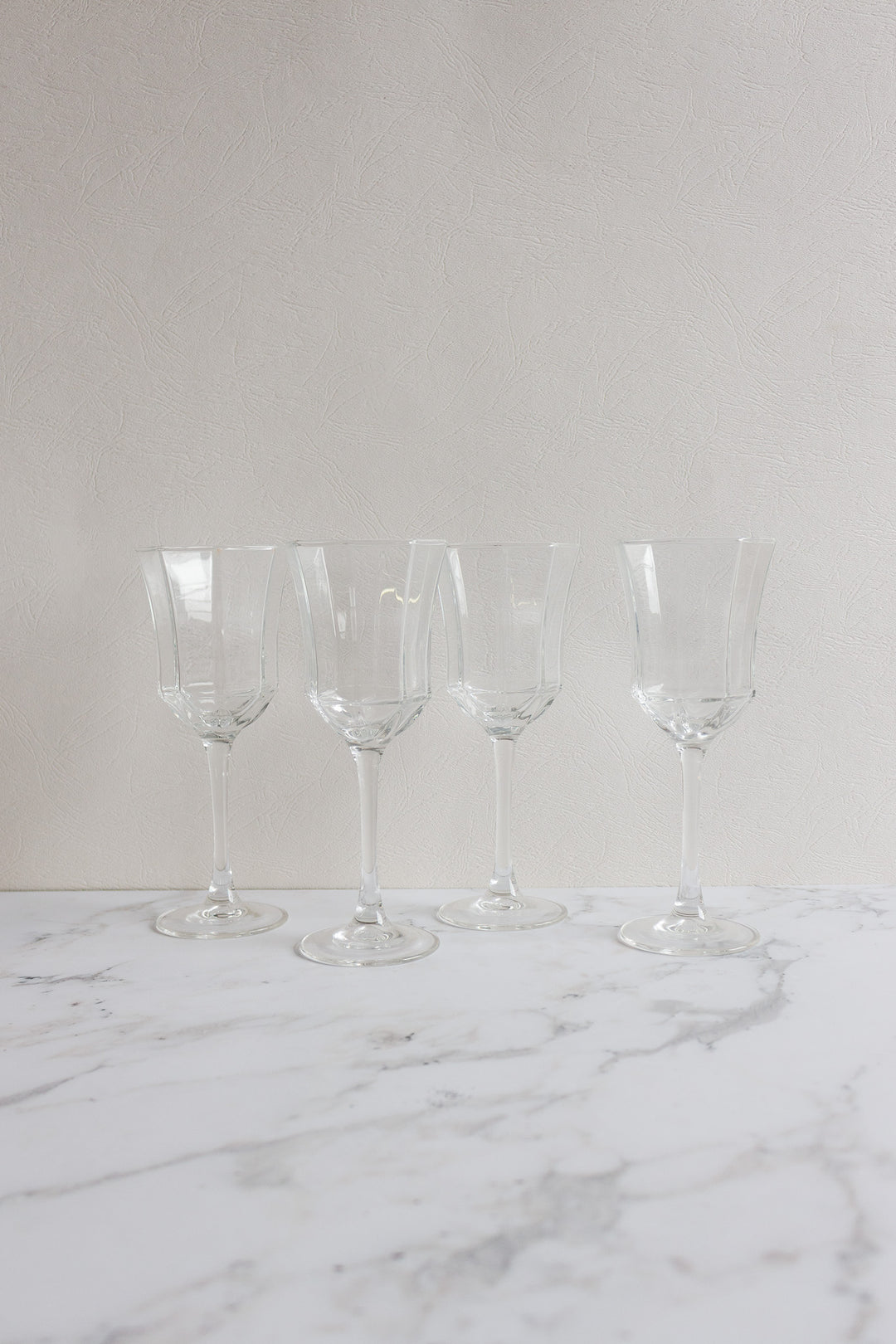 vintage french octagonal wine glasses, set of 4