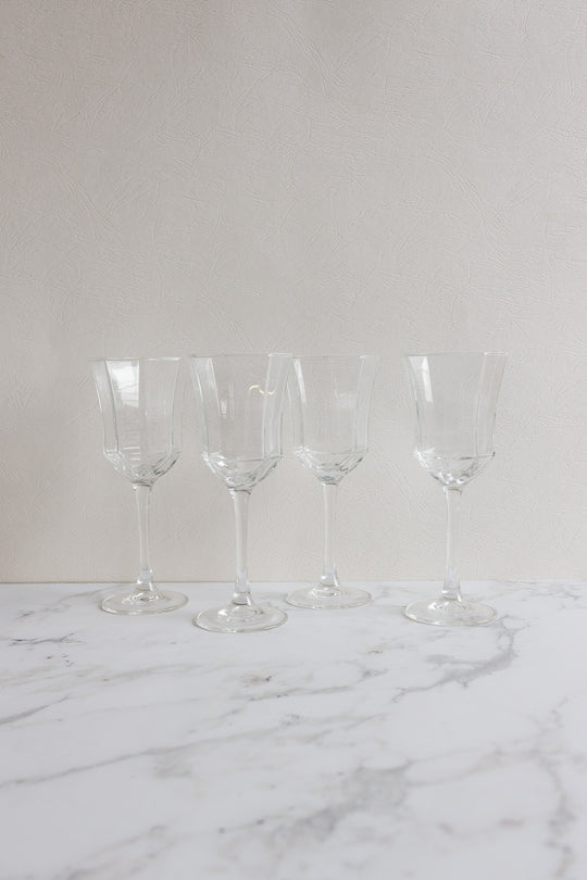 vintage french octagonal wine glasses, set of 4