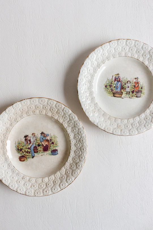 pair of faiencerie d'Onnaing plates circa 1890 - 1910