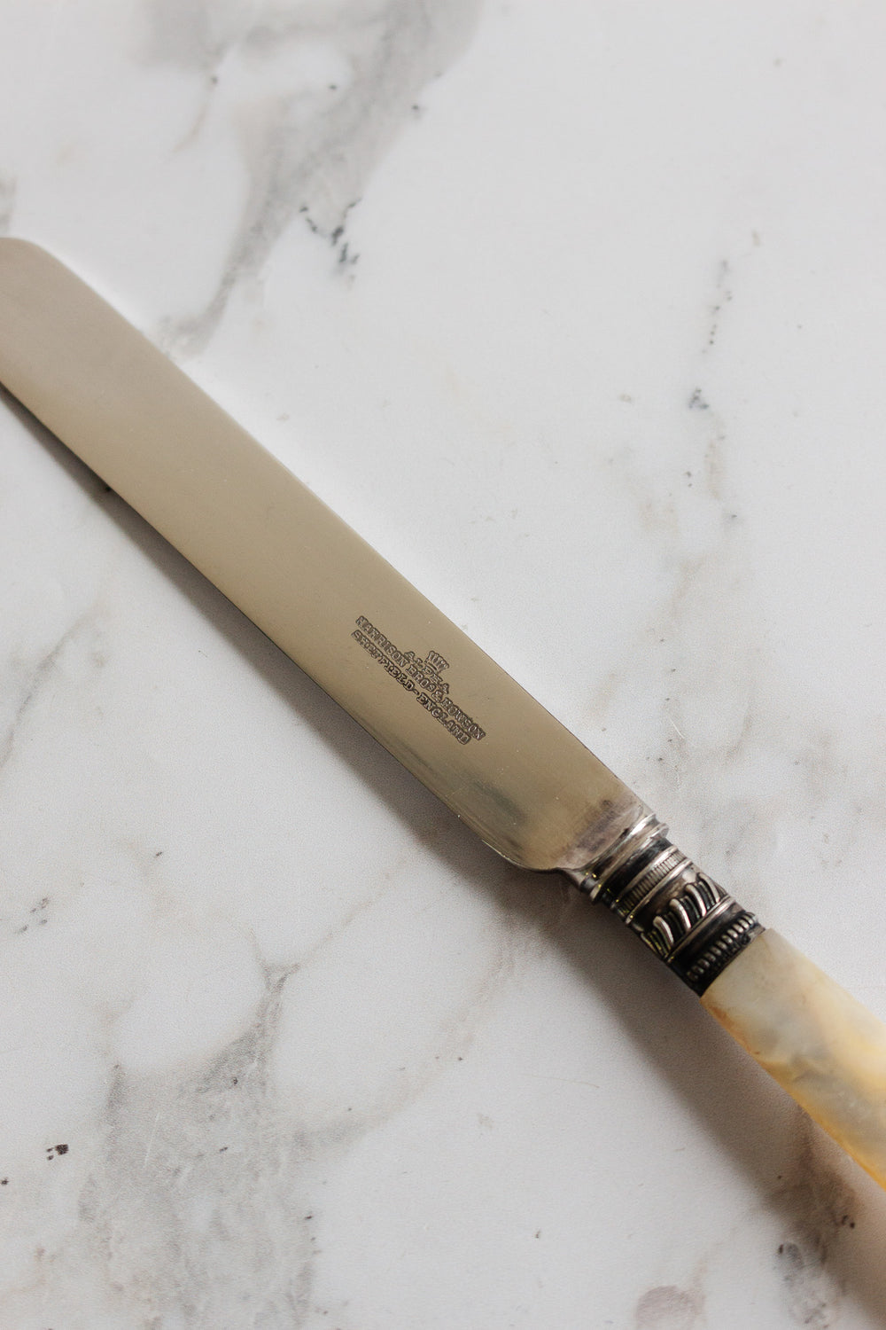 sheffield harrison bros.& howson mother of pearl dessert knives, set of 6