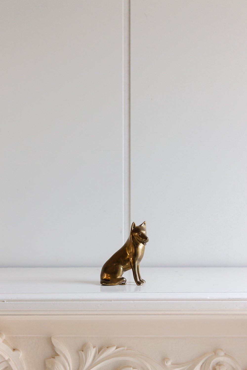 vintage french brass german shepherd figurine