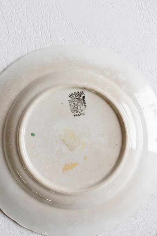 pair of faiencerie d'Onnaing plates circa 1890 - 1910
