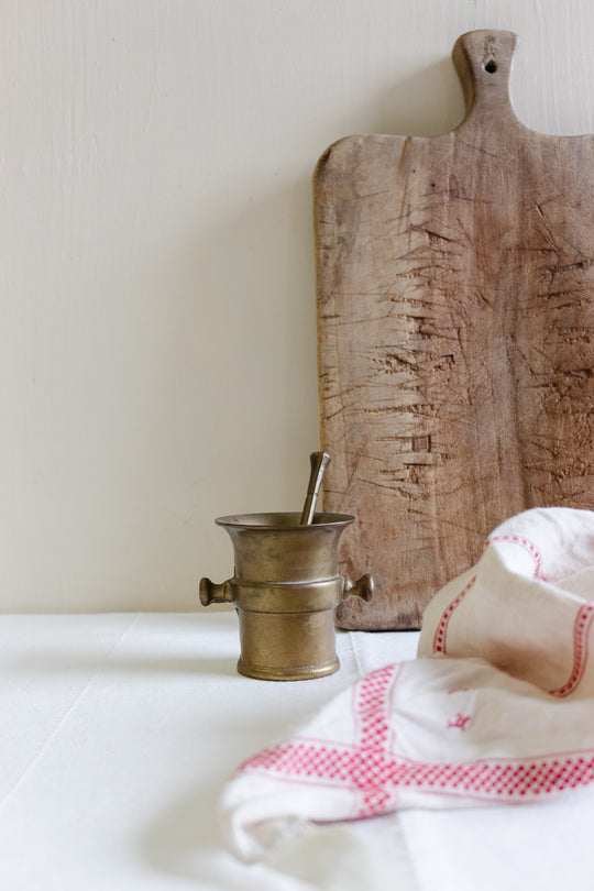 antique french brass “apothicaire” mortar and pestle