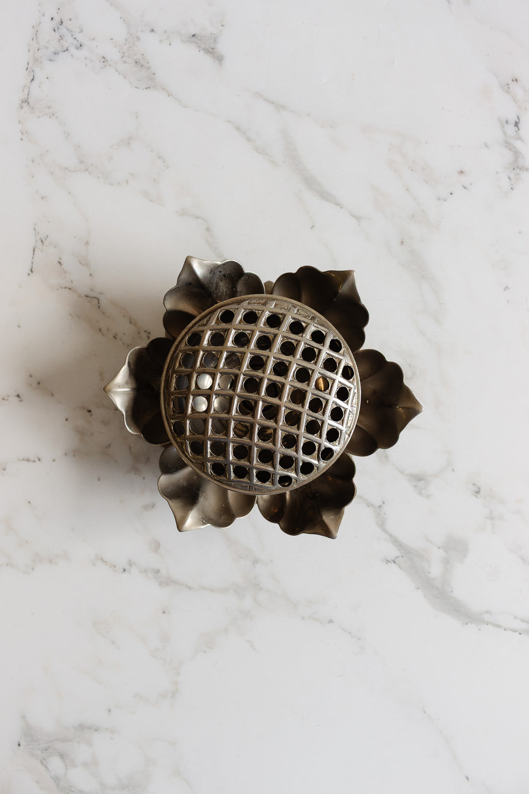 vintage french brass cigarette holder with removable petals