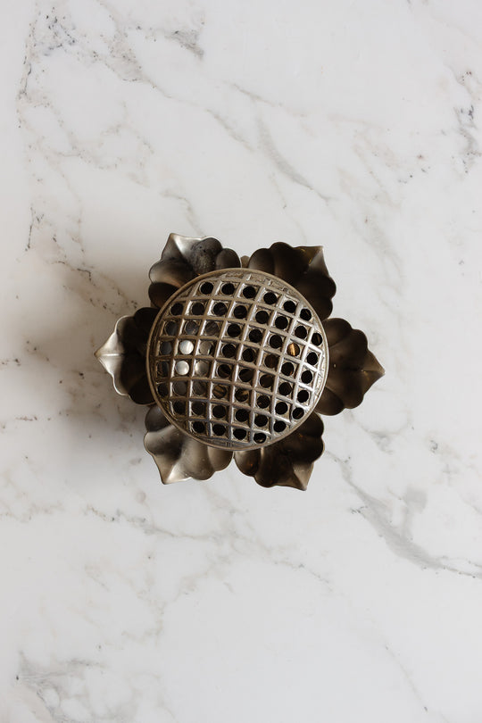 vintage french brass cigarette holder with removable petals