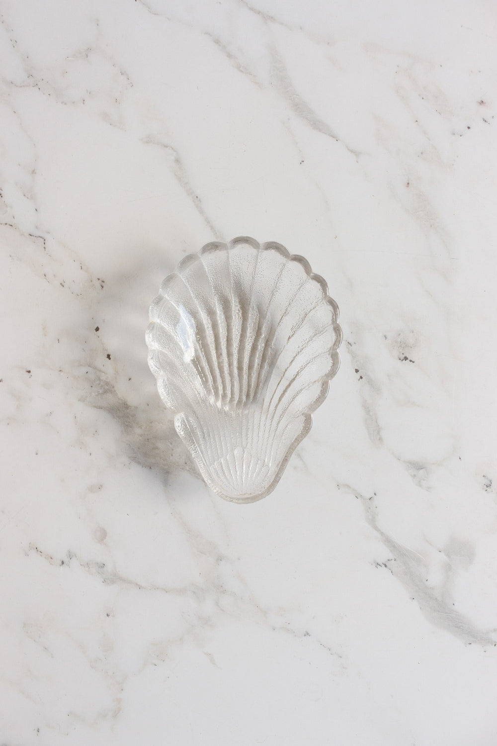 set of 5 vintage french glass "coquillage" dishes