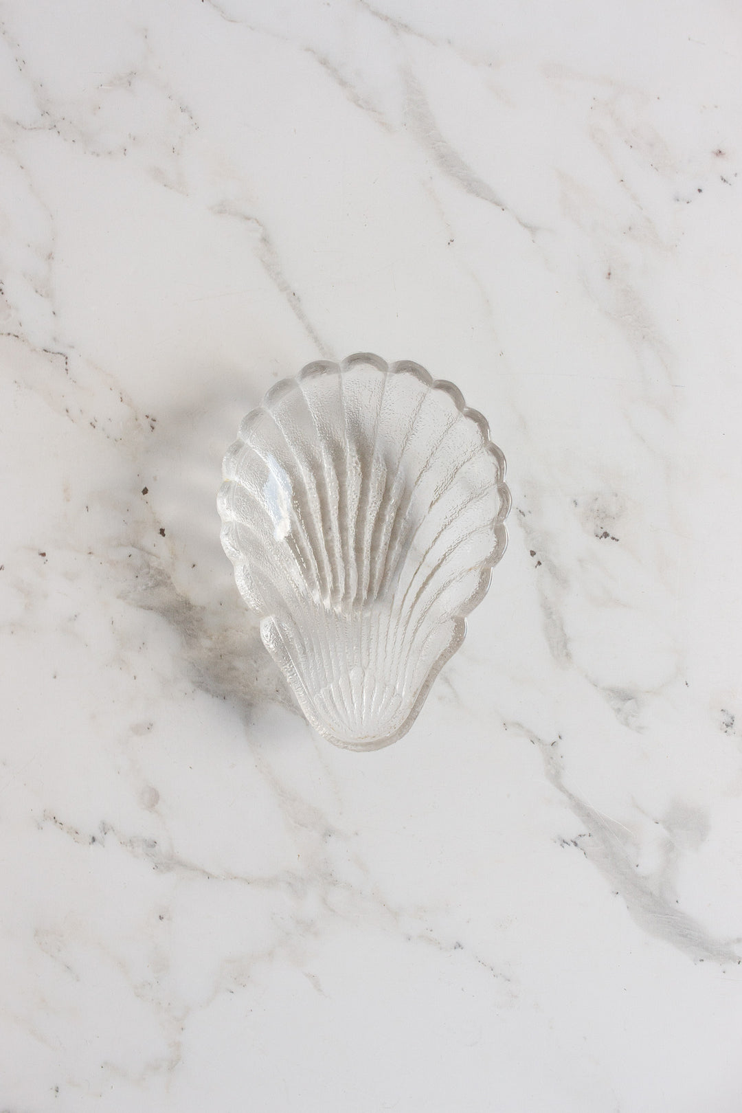 set of 5 vintage french glass "coquillage" dishes