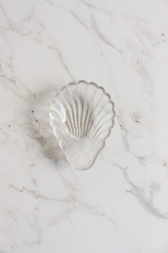 set of 5 vintage french glass "coquillage" dishes