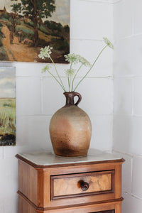 antique french stoneware oil jug
