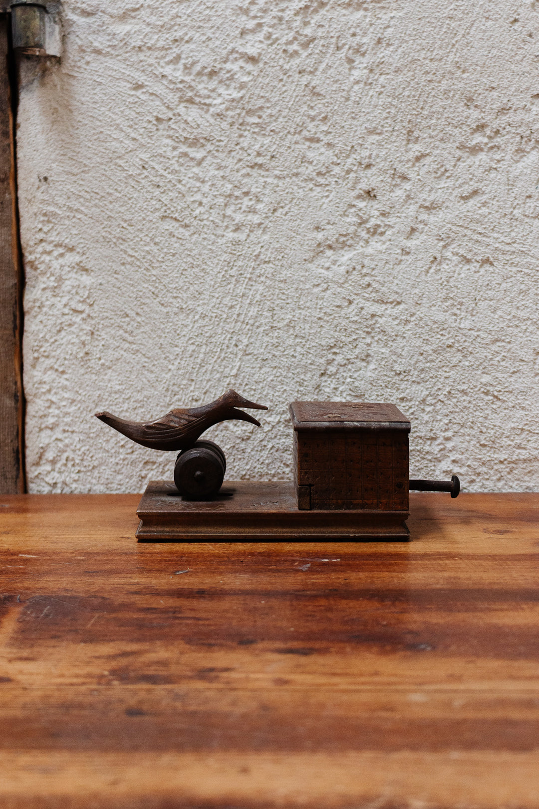 midcentury french wood carved novelty cigarette box