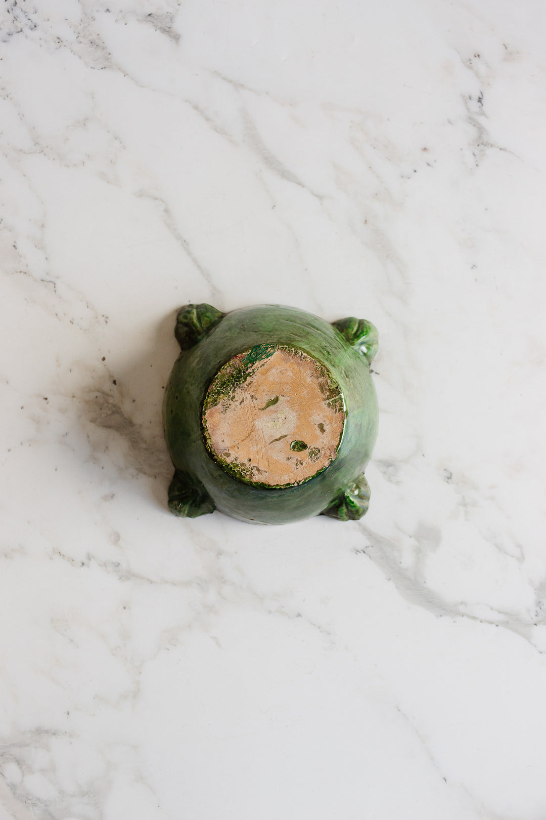 vintage french Provençal painted stoneware mortar