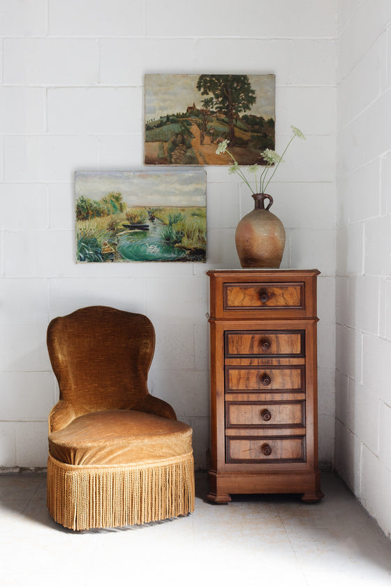 pair of antique french crapaud chairs
