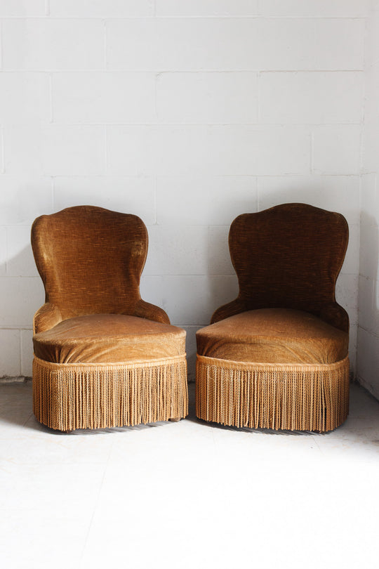 pair of antique french crapaud chairs