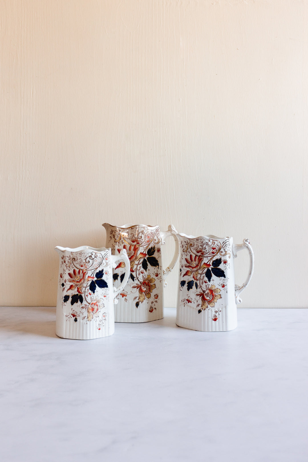 rare durham fw & co autumn floral porcelain pitcher