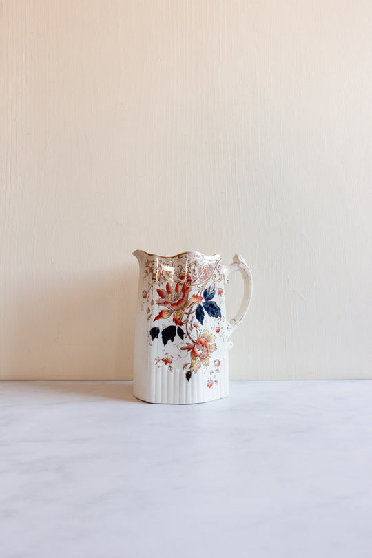 rare durham fw & co autumn floral porcelain pitcher