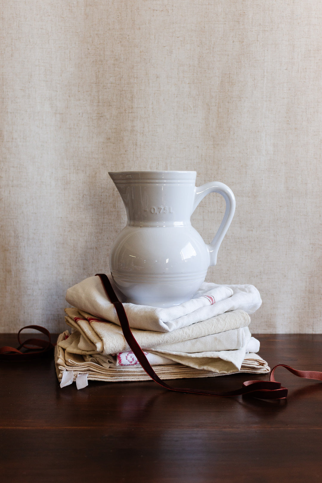 vintage french emile henry glazed pitcher