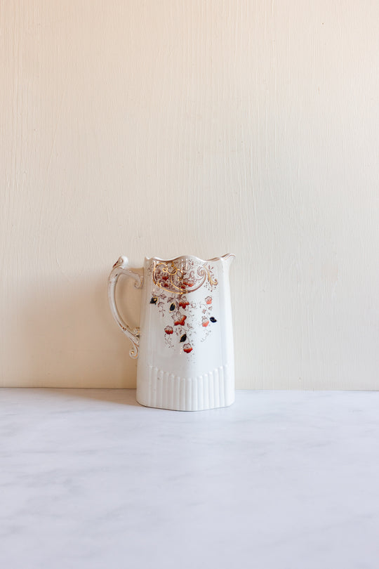 rare durham fw & co autumn floral porcelain pitcher
