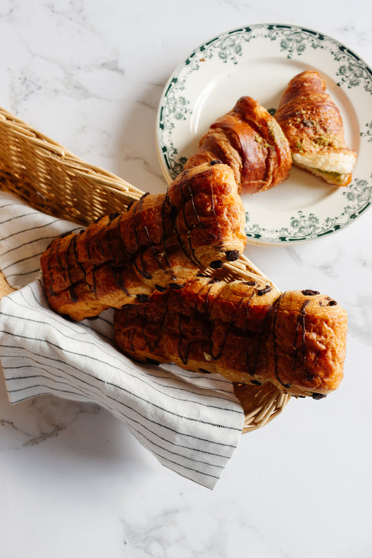 antique french woven baguette basket