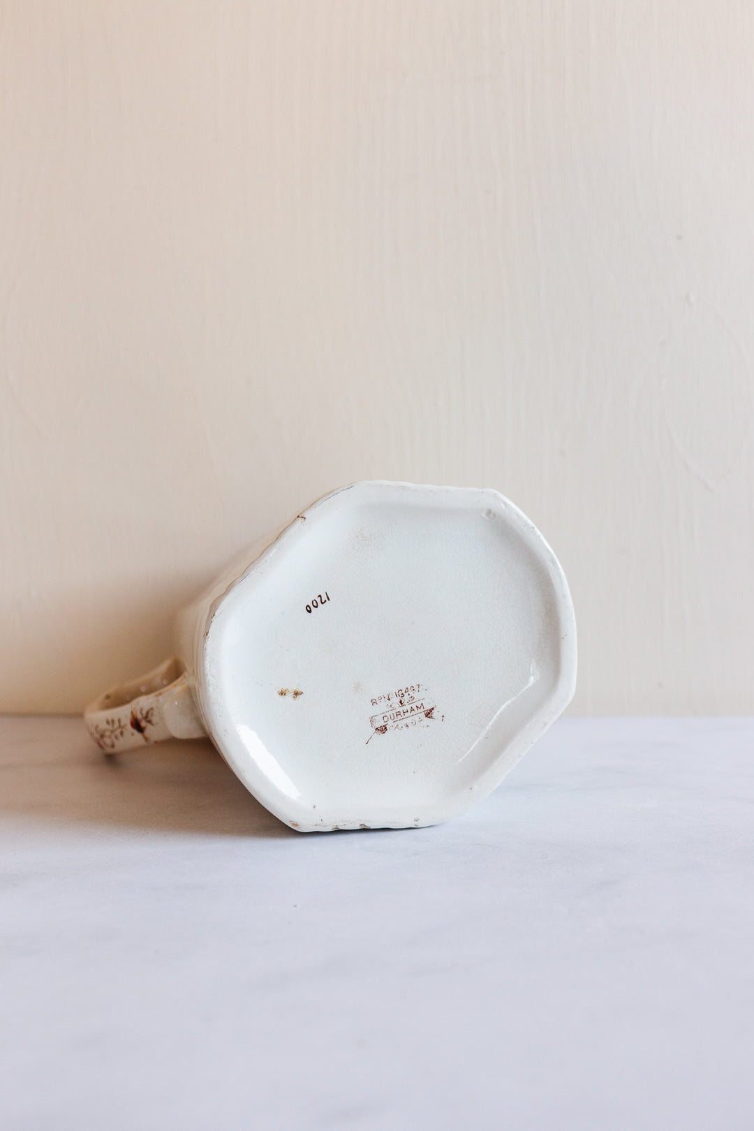 rare durham fw & co autumn floral porcelain pitcher