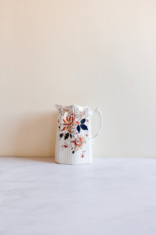 rare durham fw & co autumn floral porcelain pitcher