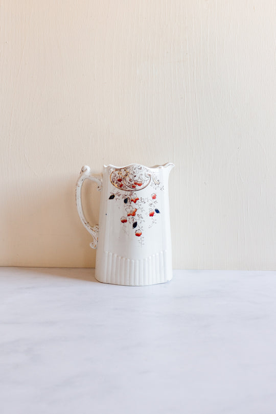 rare durham fw & co autumn floral porcelain pitcher