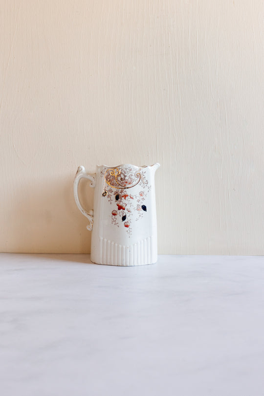 rare durham fw & co autumn floral porcelain pitcher