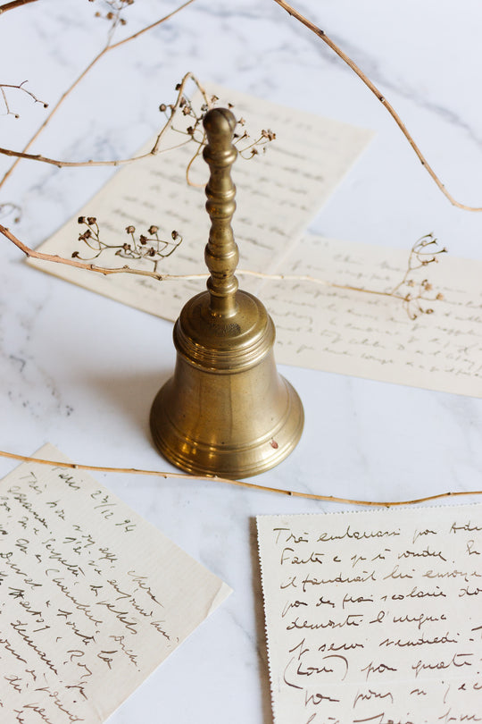 vintage french brass altar bell