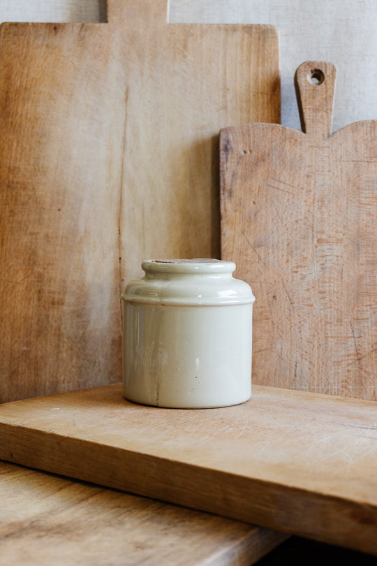 vintage french mustard jar with cork