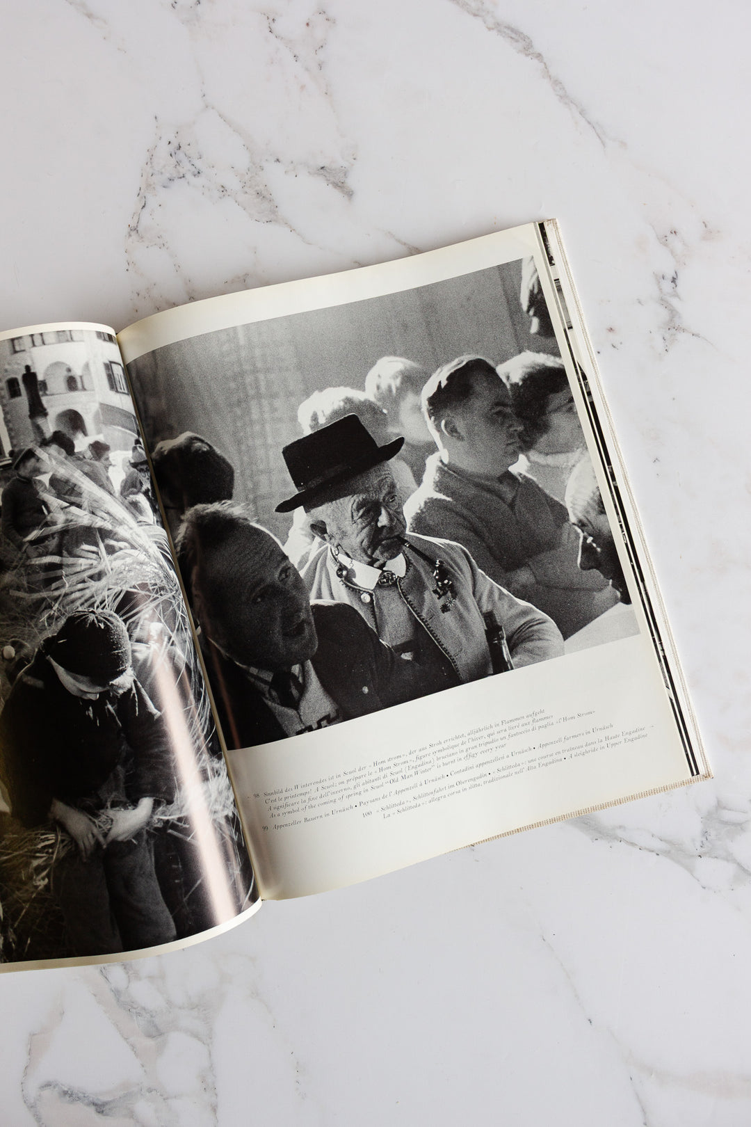 "Swiss panorama" vintage linen bound coffee table book