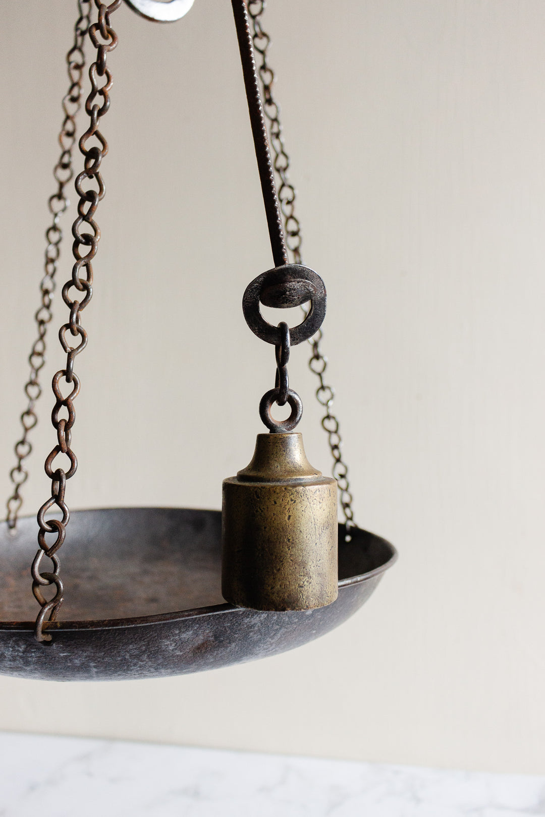 antique roman cast iron hanging scale