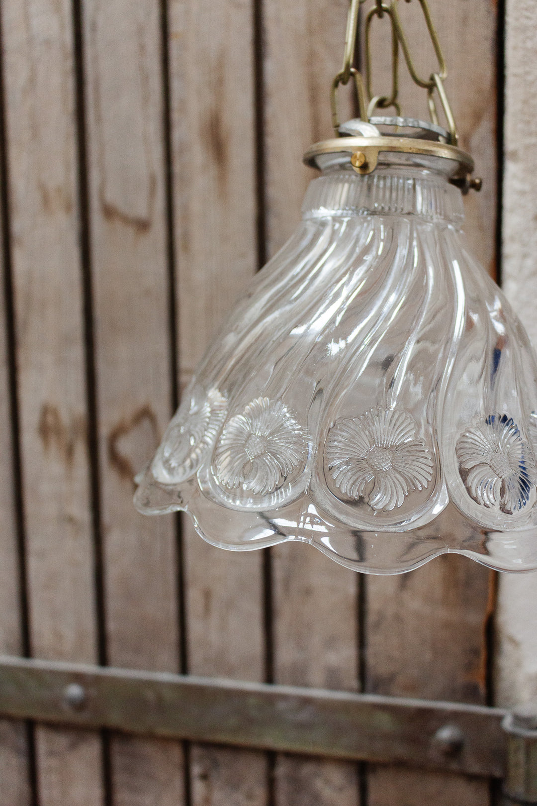 antique french pressed glass pendant light