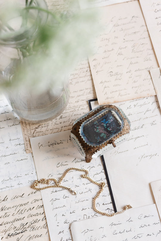 1920s french beveled glass bijoux casket
