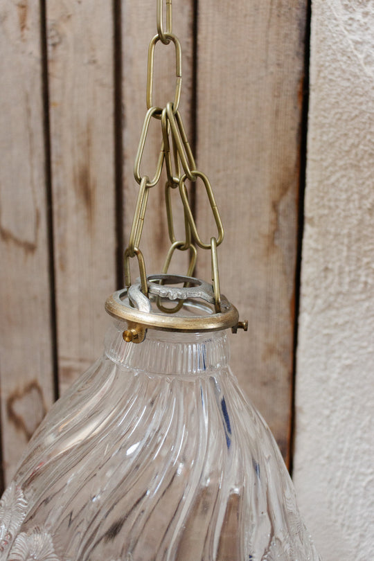 antique french pressed glass pendant light