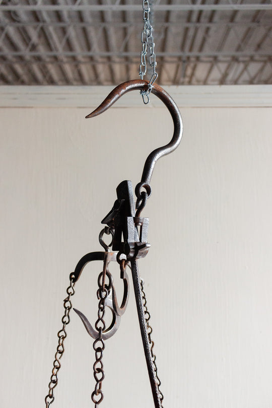 antique roman cast iron hanging scale