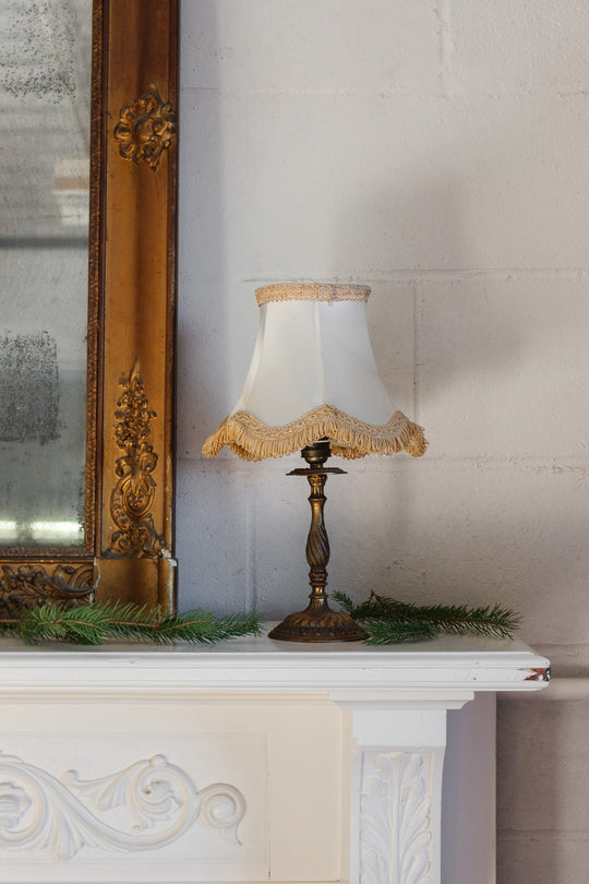 antique french cast brass lamp